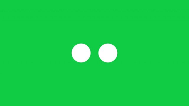 Two Dots Loading Processing Modern Loop Animation - White Circles Buffering Isolated On Green Background