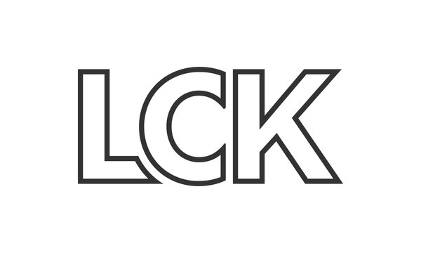 LCK logo design template with strong and modern bold text. Initial based vector logotype featuring simple and minimal typography. Trendy company identity.