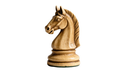 Isolated antique style chess knight figure, elegant game piece, strategic play symbol © Sorin