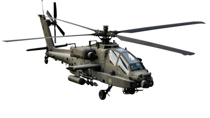 Isolated modern military attack helicopter, a formidable combat aircraft prepared for action © Aliona