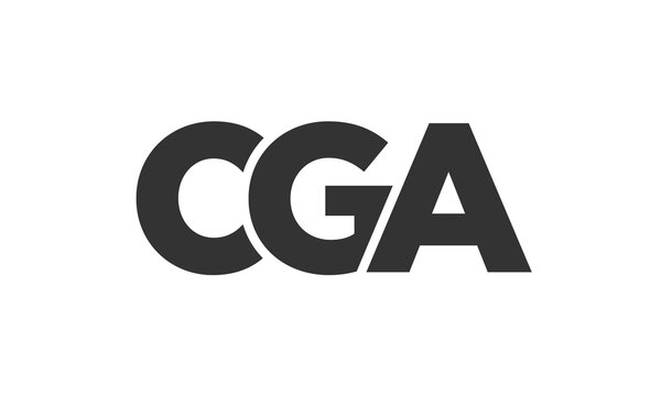 CGA logo design template with strong and modern bold text. Initial based vector logotype featuring simple and minimal typography. Trendy company identity.