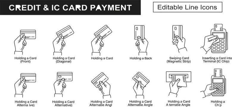 set of bank card in a whait bagrund