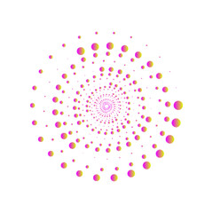 Set of dotted circles with halftone effect. Collection of round shapes with polka dot pattern isolated on white background. Simple design elements. Vector graphic illustration vector © longstock