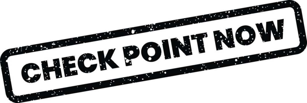 Textured rectangular stamp displaying CHECK POINT NOW text to convey immediate action or urgent review