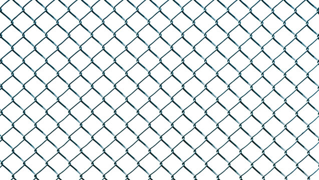 Isolated close-up of metal chain link fence pattern, sturdy wire mesh barrier, security texture