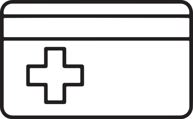 Obraz premium Medical health insurance card icon with cross