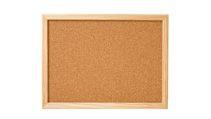 Fototapeta premium Isolated empty natural cork board with a light wooden frame for messages and notes