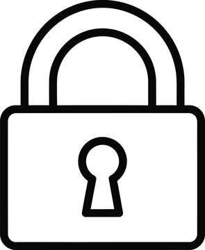 Black padlock with keyhole symbol security