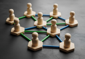 Obraz premium Organizational silos and disconnected teams lack of integration concept. Business organizational dynamics 