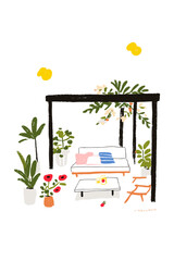 Fototapeta premium Minimalist Patio with Refreshing Overhead Misting System