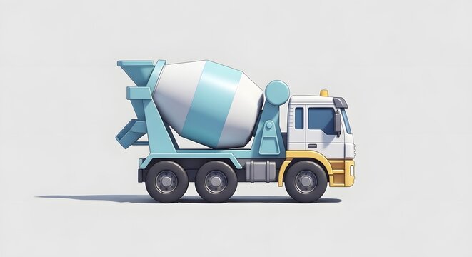 A toy truck carrying a bucket of paint on a construction vehicle