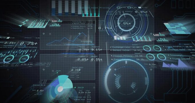 On refresh HUD pulsing, gauge spinning, bars rising, line rising, pie settling, values updating