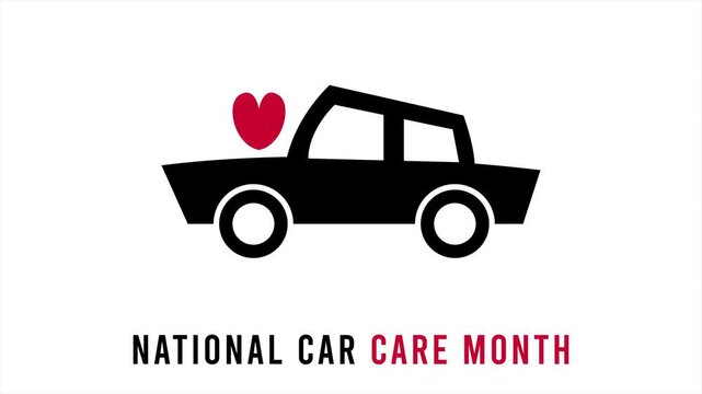 Animation text of National Car Care Month. April.