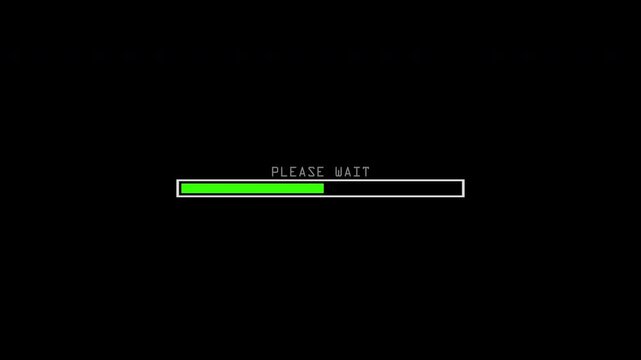 Please Wait Loading Progress Bar Animation with Green Indicator and Clean Minimal UI Interface Seamless Loop