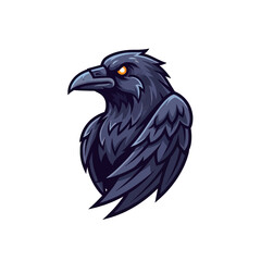 Fototapeta premium Black Crow Bird Closeup Portrait.