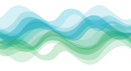 Fototapeta premium Wavy lines in blue green hues.