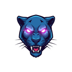 Glowing Panther Head Illustration. © Risqi