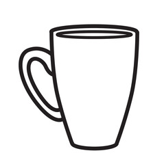 Tall clay cup line art illustration on white background