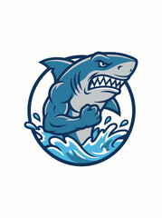Naklejka premium Shark jumping out of water.