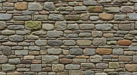 Fototapeta premium Textured Natural Stone Wall Background with Varied Rock Sizes.