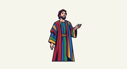 Fototapeta premium Man in colorful robe gesturing