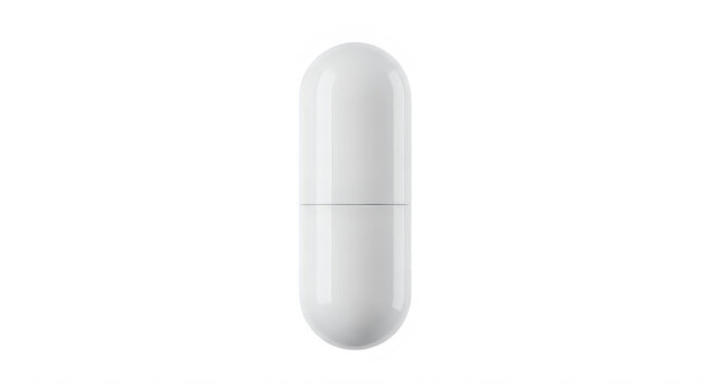 White medicine capsule pill isolated on transparent background transparent background