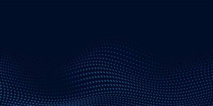 Abstract wave with envelope distorted blue moving dots.