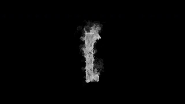 Smoking opening square bracket [ symbol with realistic white smoke. Smoky punctuation animation for coding, typography, titles and motion graphics. Seamless loop 4K, alpha channel.