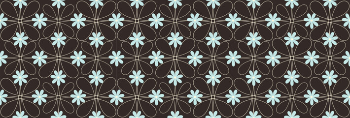 Illustration with a seamless pattern of spring flowers and abstract shapes © Iuliana