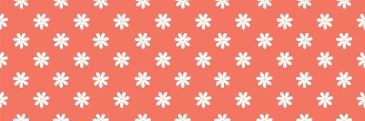 Illustration with a seamless pattern of spring flowers  © Iuliana