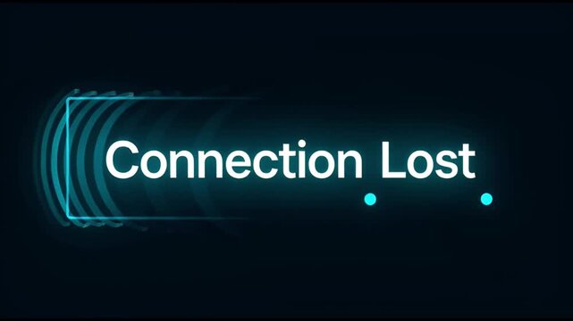 Connection Lost digital abstract background with glowing lines and dots representing network