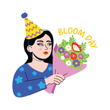 Bloom Day Flat vector Character illustration