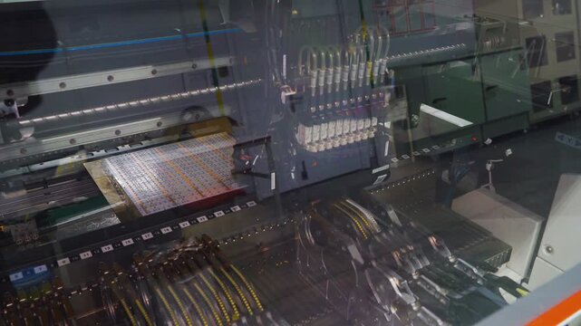 Accurate paste distribution via gantry system. Precision paste dispensing across circuit pathways. Automated multi nozzle paste dispensing system ensuring high precision on printed circuit boards