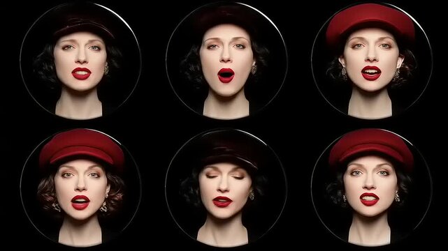 Harmonic expressions exhibited through emotive facial dynamics showcasing vocal capabilities and versatility in dark studio setting