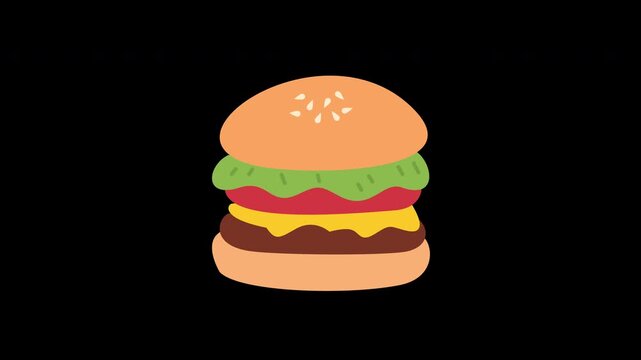 Animated Burger Icon fast food sandwich