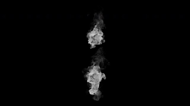 Smoking semicolon ; symbol with realistic white smoke. Smoky punctuation animation for typography, coding, titles, text design and motion graphics. Seamless loop in 4K, alpha channel.