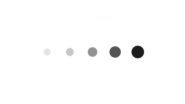 Five Dots Loading Modern Loop Animation - Black Circles Buffering On Isolated White Background