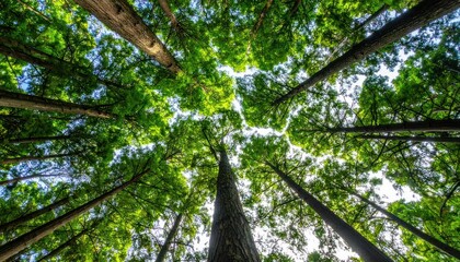 Fototapeta premium Vertical ascent into verdant heights