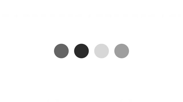 Loading Four Dots Loop Animation - Black Circles Processing Isolated On White Background