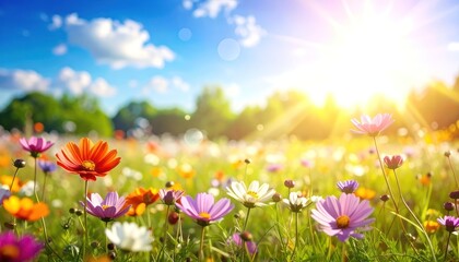 Fototapeta premium Radiant blooms under a golden sky