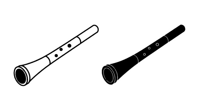 Vector illustration of suona musical instrument icon, traditional chinese wind instrument on a transparent background
