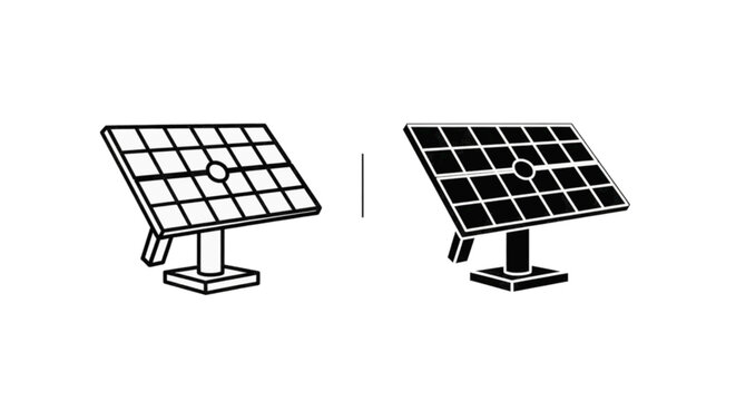 Vector illustration of solar panel icon set, renewable energy concept, vector illustration on a transparent background