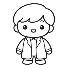 Fototapeta premium Doctor Profession Doodle Kawaii Vector Illustration