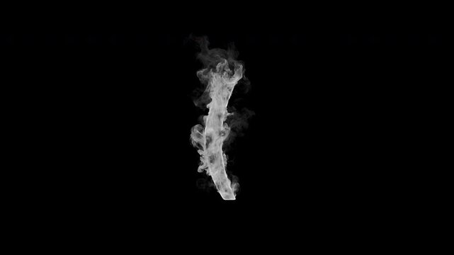 Smoking opening parenthesis symbol ( with realistic white smoke. Smoky punctuation animation for typography, titles, text design and motion graphics. Seamless loop in 4K, alpha channel.