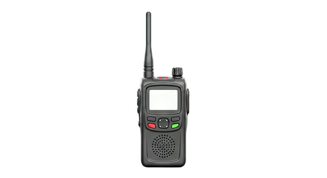 Black Two-Way Radio with Antenna and Screen