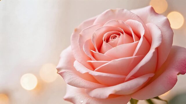 Pink rose in close up