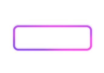 Obraz premium Rectangular neon frame with rounded corners glowing with bright gradient light. Subtle haze adds atmosphere and visual depth. Ideal for social media templates and presentation backgrounds.