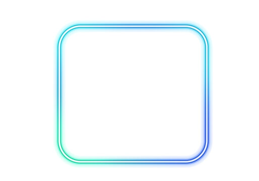 Neon frame set with glowing borders and colorful gradient transitions. Smooth shapes create balanced modern composition. Perfect for overlays and digital design projects.