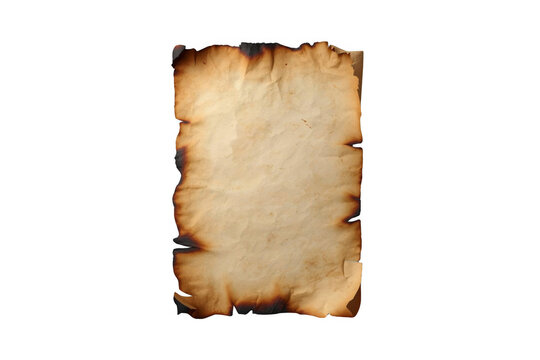 Old burned paper scroll with distressed edges