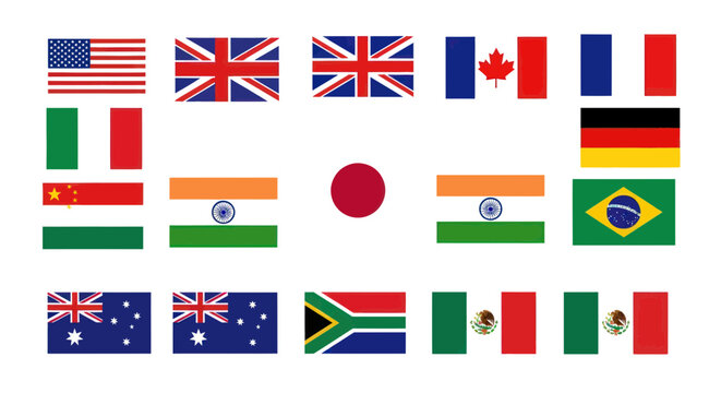 World Flags Collage: International Symbols of Nations and Global Unity